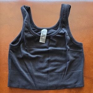 One Step Ahead Charcoal Ribbed Tank Top